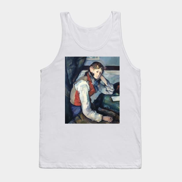 The Boy in the Red Vest by Paul Cezanne Tank Top by Classic Art Stall